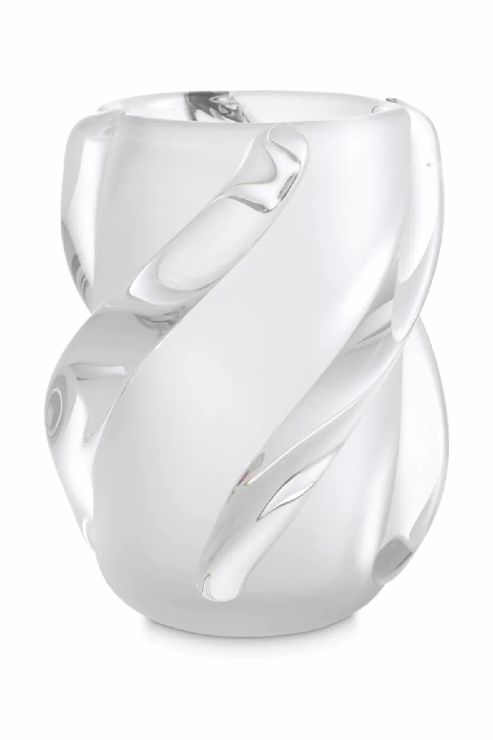 Frosted White Glass Vase | Eichholtz Celestino Vase,Glass Vase