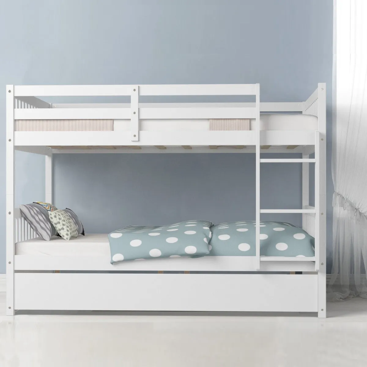 Full Over Full Bunk Beds with Ladder