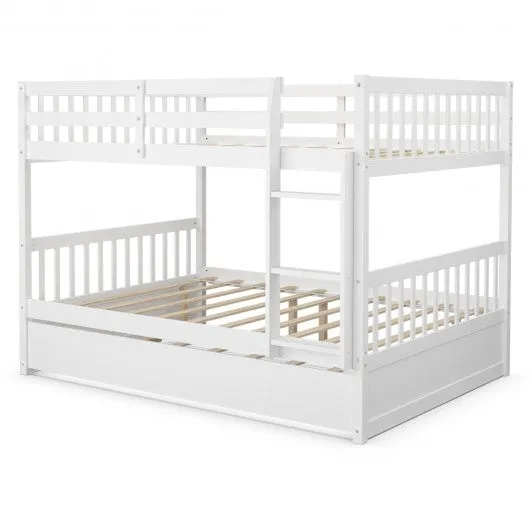 Full Over Full Bunk Beds with Ladder bed frame, queen bed