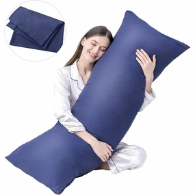 Full Body Pillow Insert with Fiber Cover, 20"x54" - Blue pillows,bed pillow,sleeping cushion