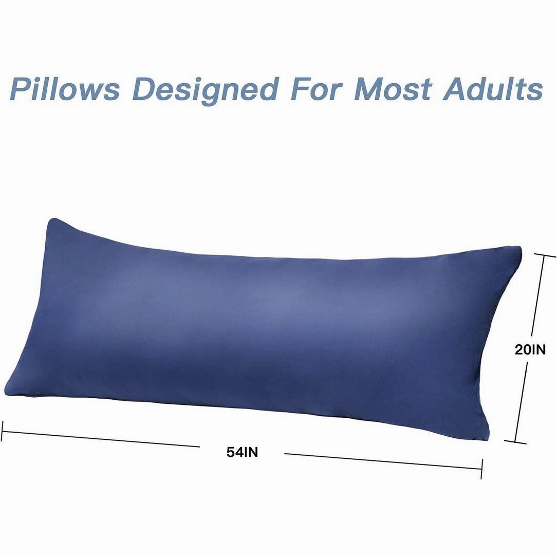 Full Body Pillow Insert with Fiber Cover, 20"x54" - Blue