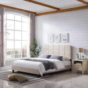Fully-Upholstered Platform Bed Frame, Low-Profile,  Contemporary - NH885703 throw blanket, decorative pillow