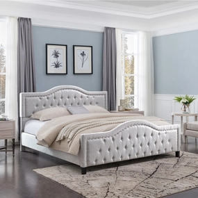 Fully-Upholstered Traditional Bed Frame - NH977503 throw blanket, decorative pillow
