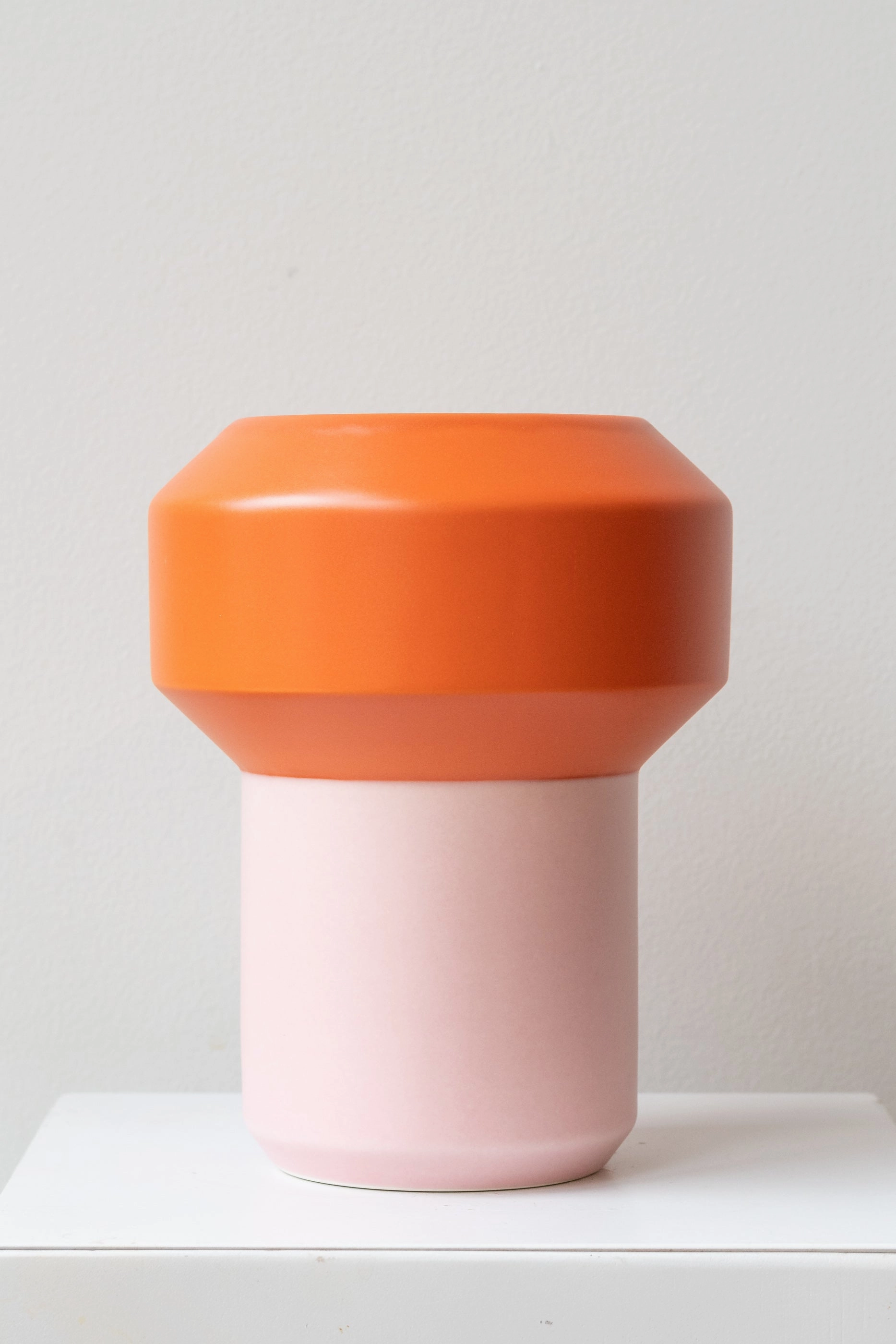 Fumario Ceramic Vase, 20cm - Orange & Pink Vase,Flower Vase