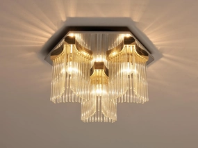 Gaetano Sciolari Ceiling Light in Metal and Glass Knife Set,Kitchen Knives