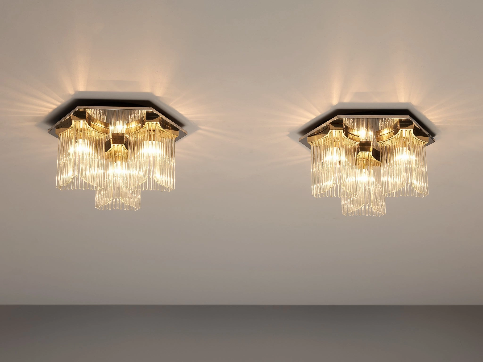 Gaetano Sciolari Ceiling Lights in Metal and Glass
