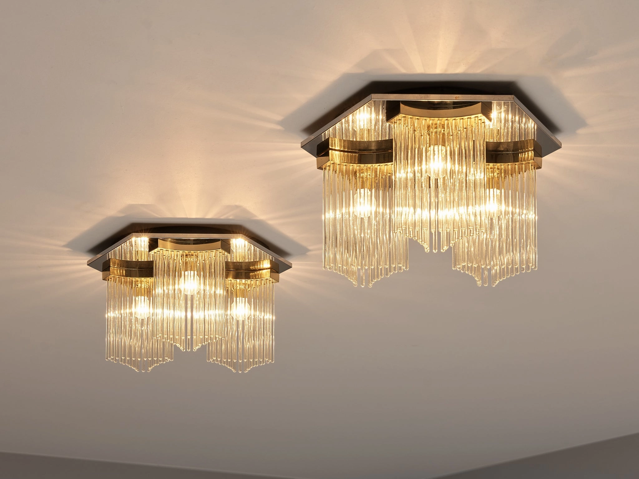 Gaetano Sciolari Ceiling Lights in Metal and Glass Knife Set,Kitchen Knives