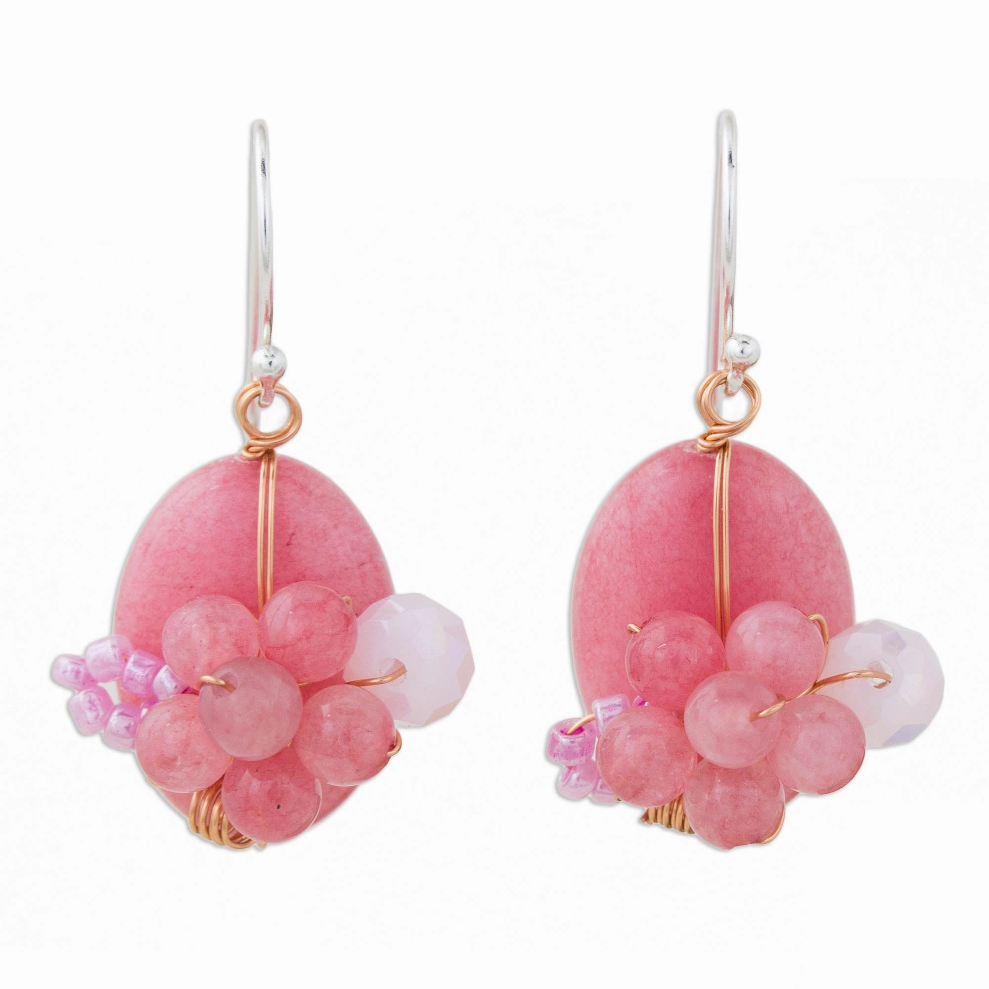 Garden Bliss in Pink Quartz Beaded Earrings