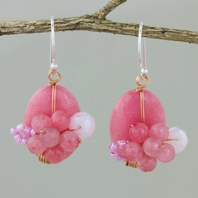 Garden Bliss in Pink Quartz Beaded Earrings