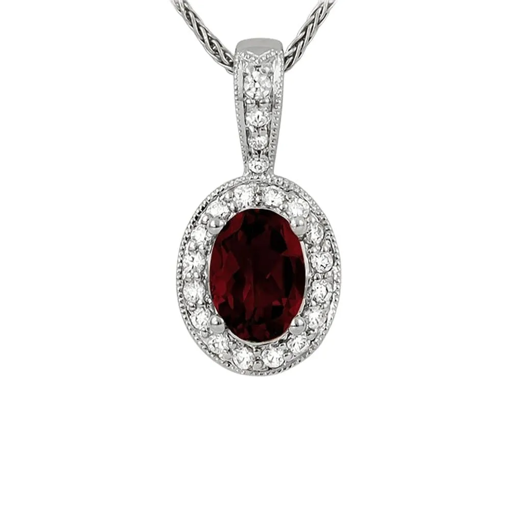 Garnet and Diamond Pendant