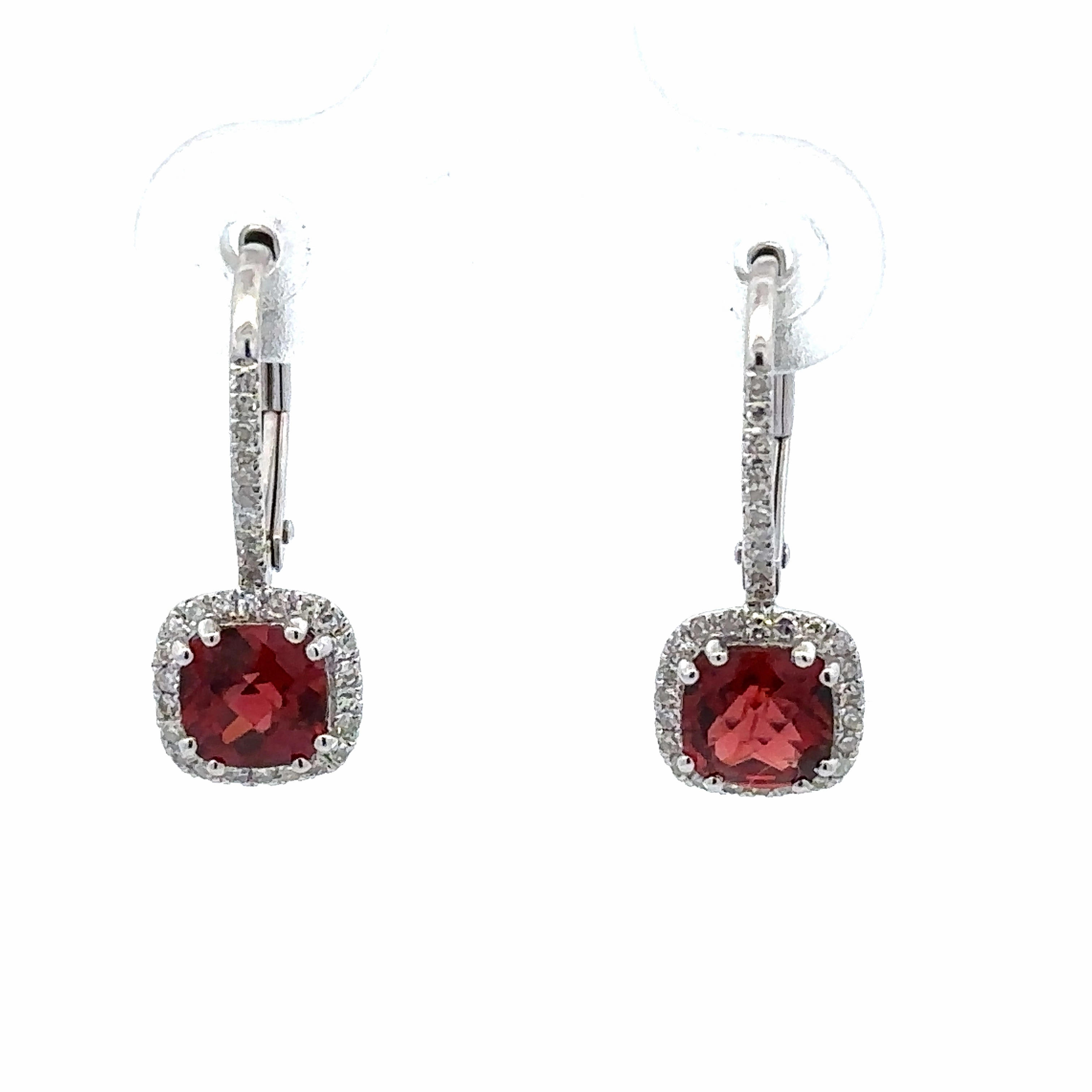 Garnet & Diamond Earrings