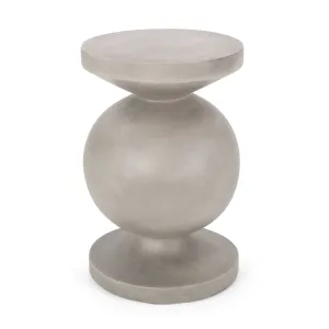 Gaudet Outdoor Lightweight Concrete Side Table, Concrete Finish patio chairs, outdoor seating