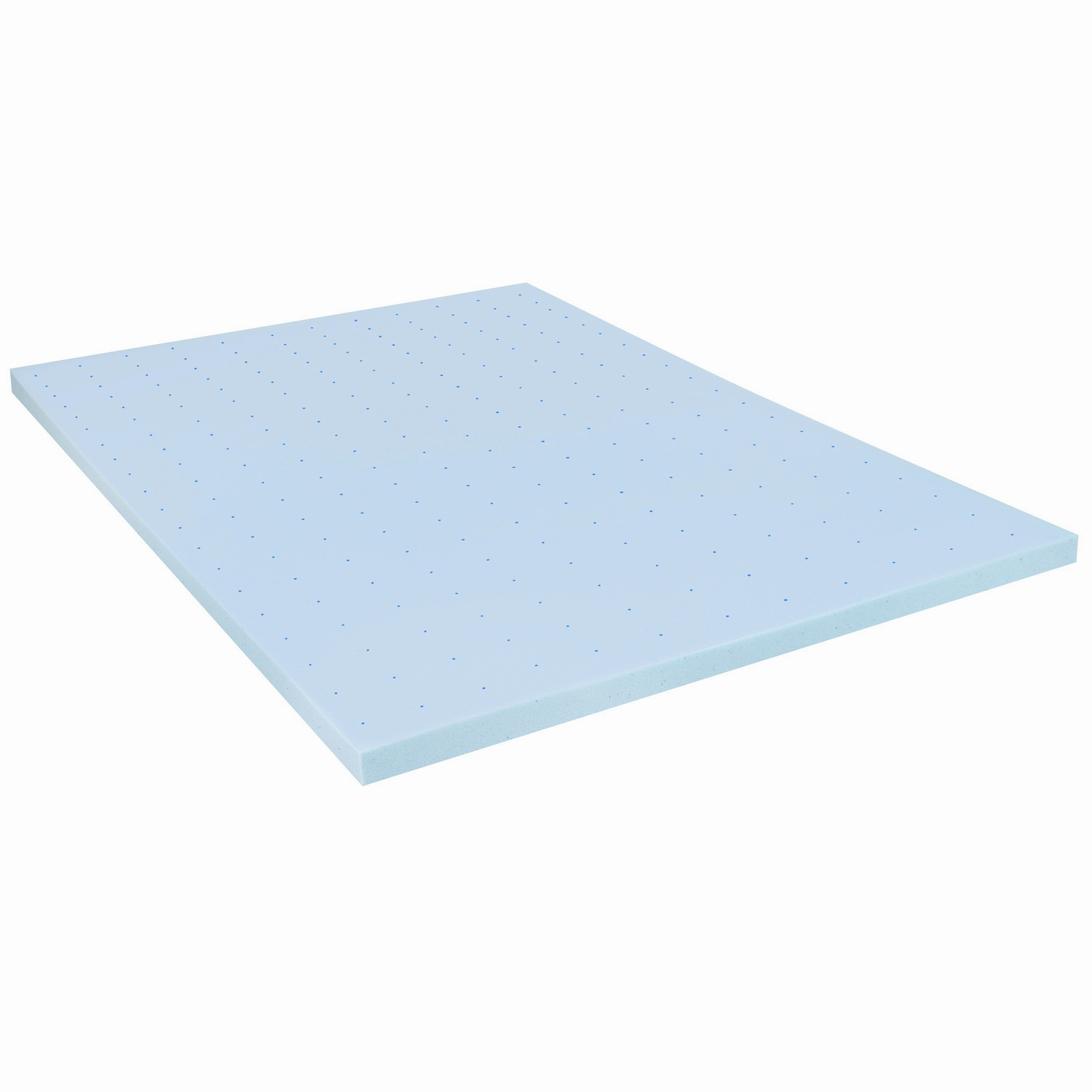 Gel Infused Hypoallergenic Cooling Memory Foam Mattress Topper - Blue
