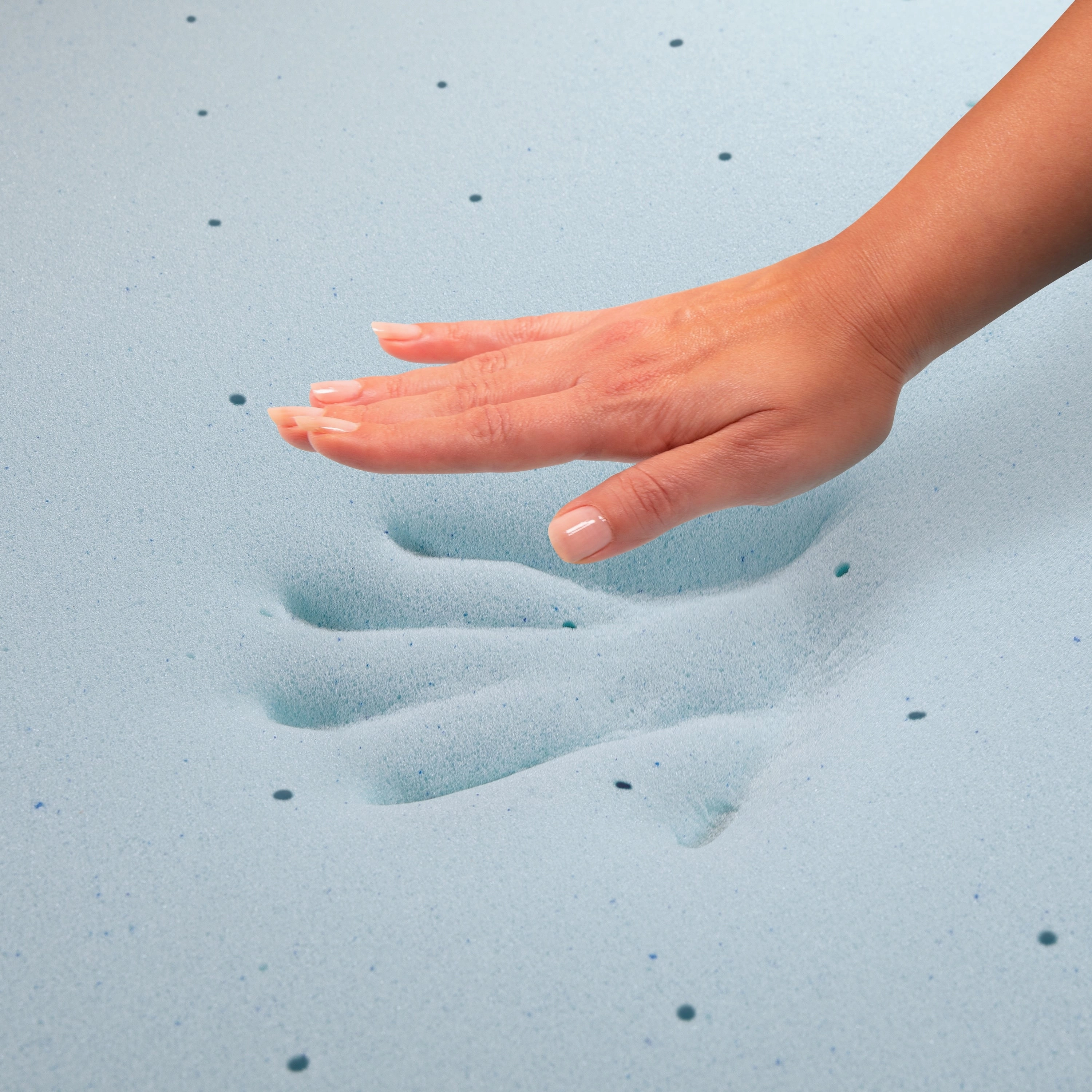 Gel Infused Hypoallergenic Cooling Memory Foam Mattress Topper - Blue