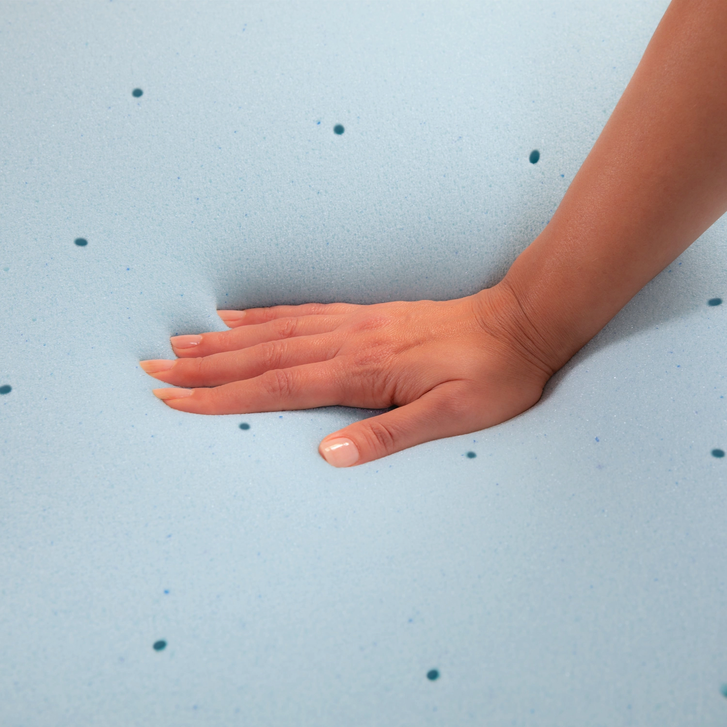 Gel Infused Hypoallergenic Cooling Memory Foam Mattress Topper - Blue
