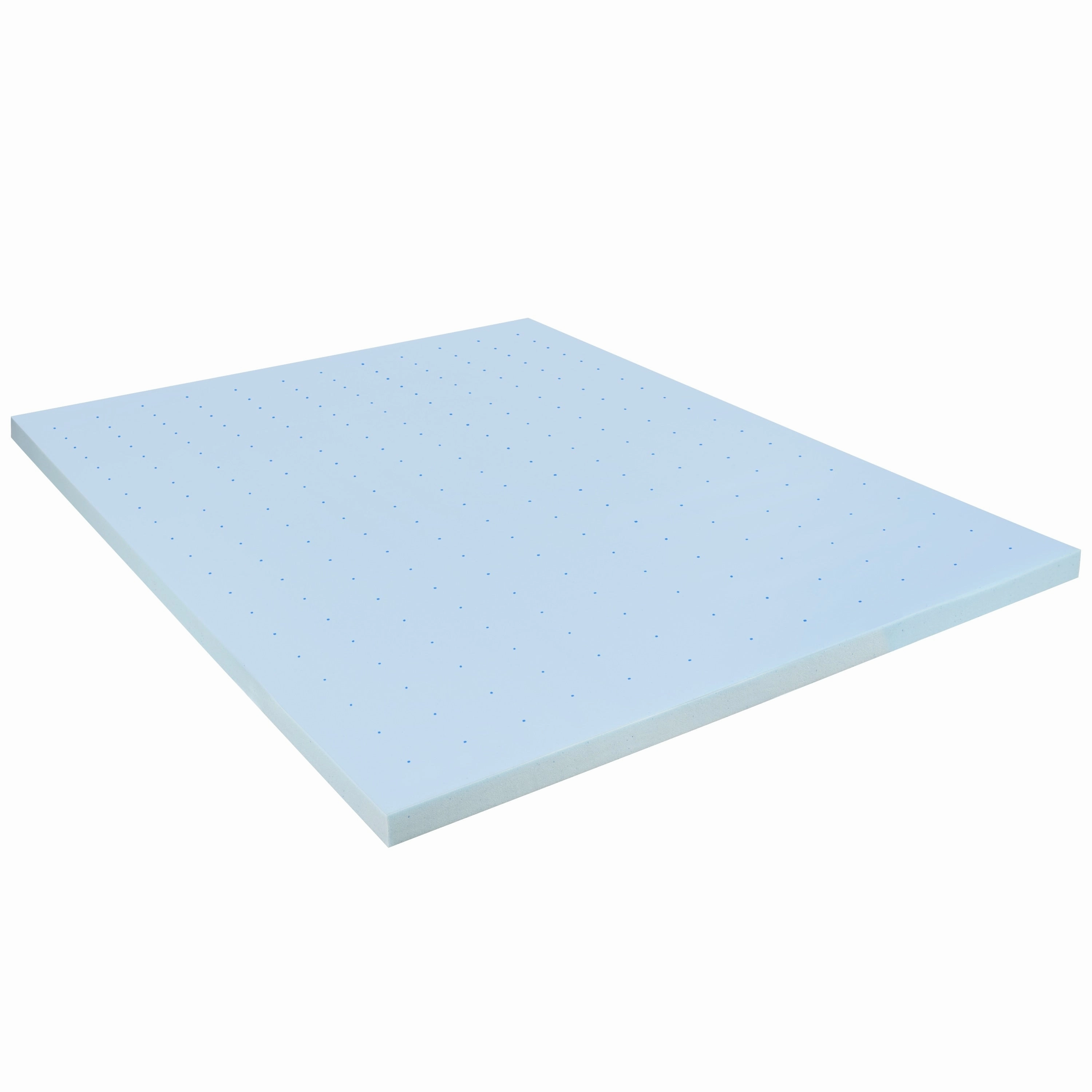 Gel Infused Hypoallergenic Cooling Memory Foam Mattress Topper - Blue