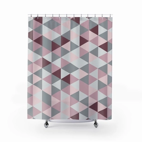 Geometric Shower Curtain | Mauve Pink Gray Lighting,Home Lighting