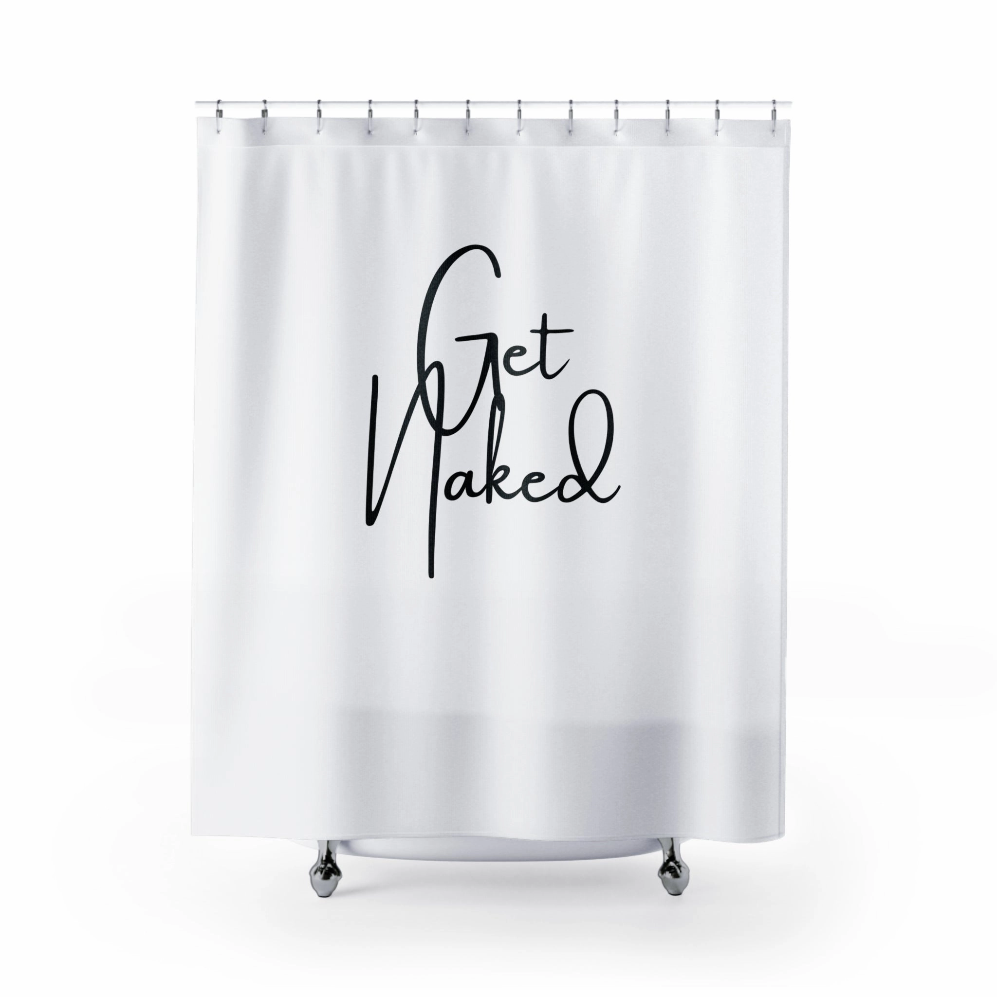 Get Naked Shower Curtain | Black White Minimalist, Cute Lighting,Home Lighting