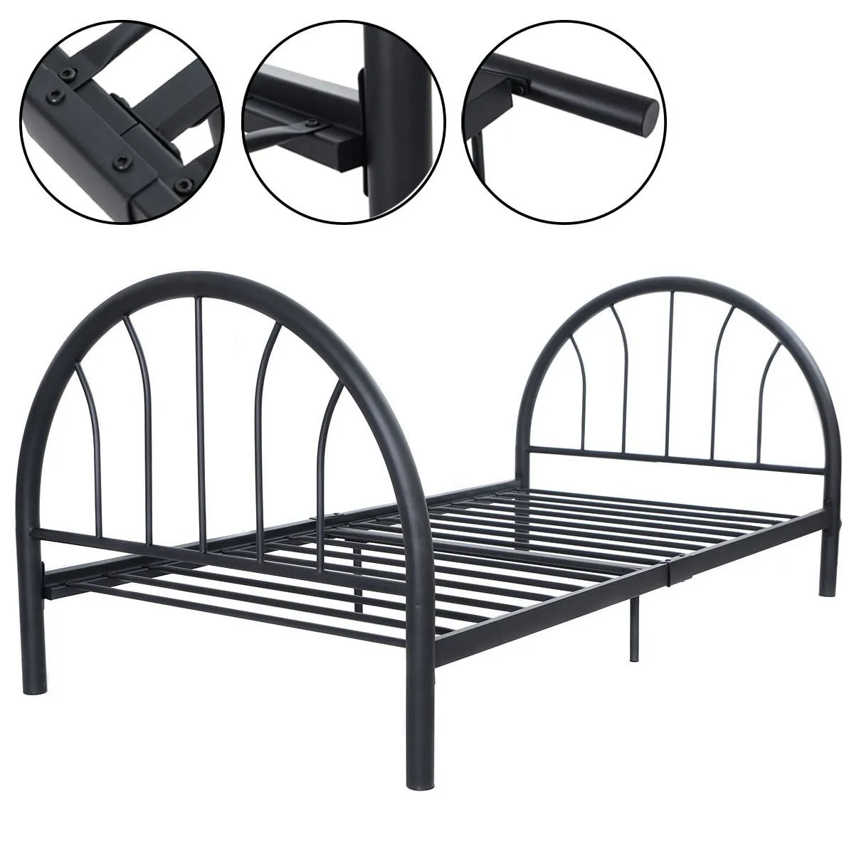 Giantex 83" x 42" x 35" Metal Bed Platform Frame Twin Size Bedroom Home Furniture
