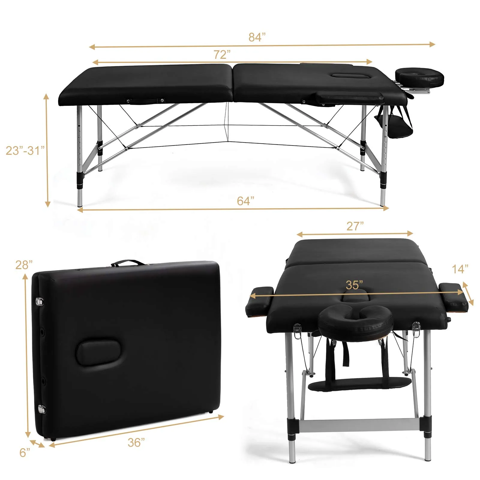 Giantex 84" Massage Table Professional Portable Massage Bed