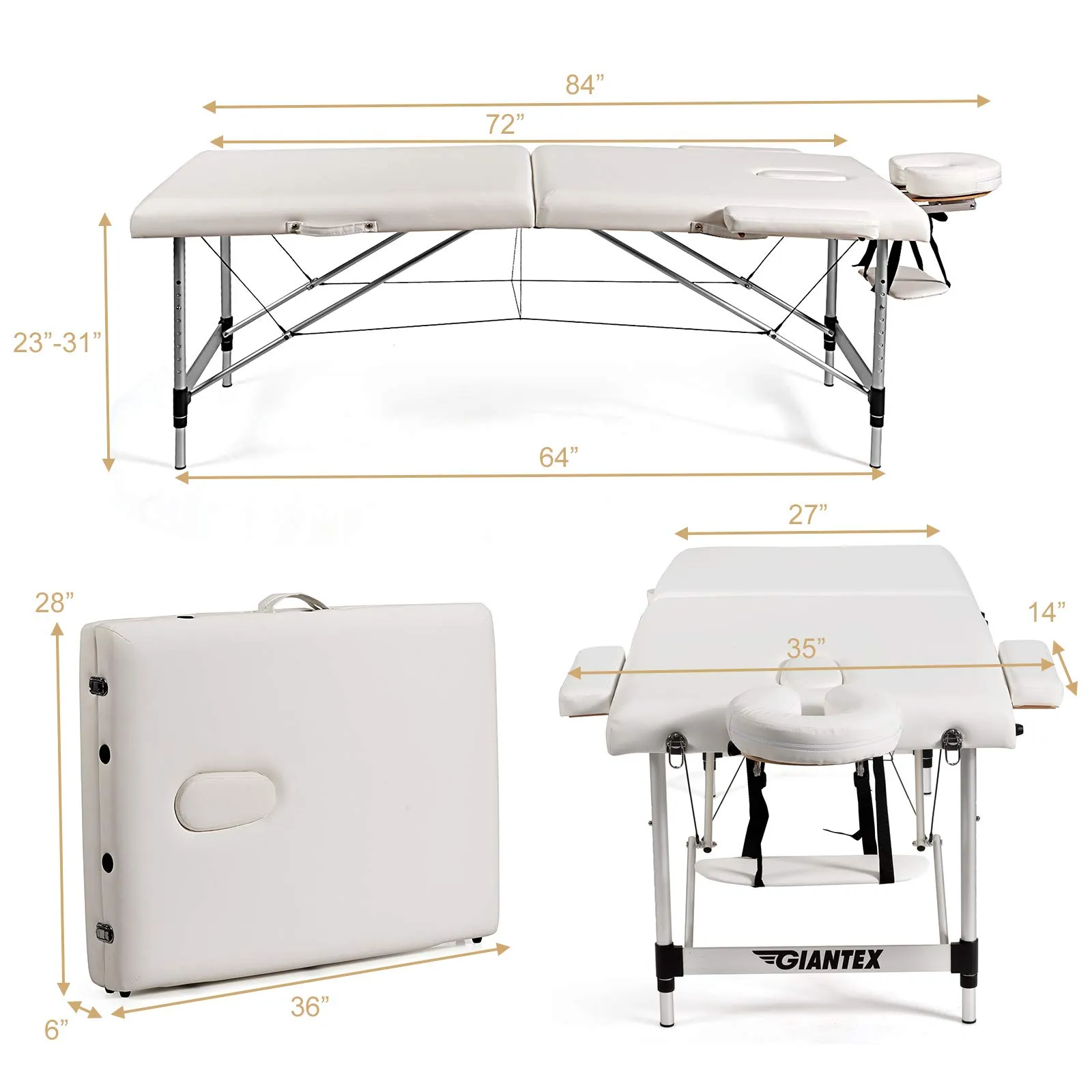Giantex 84" Massage Table Professional Portable Massage Bed