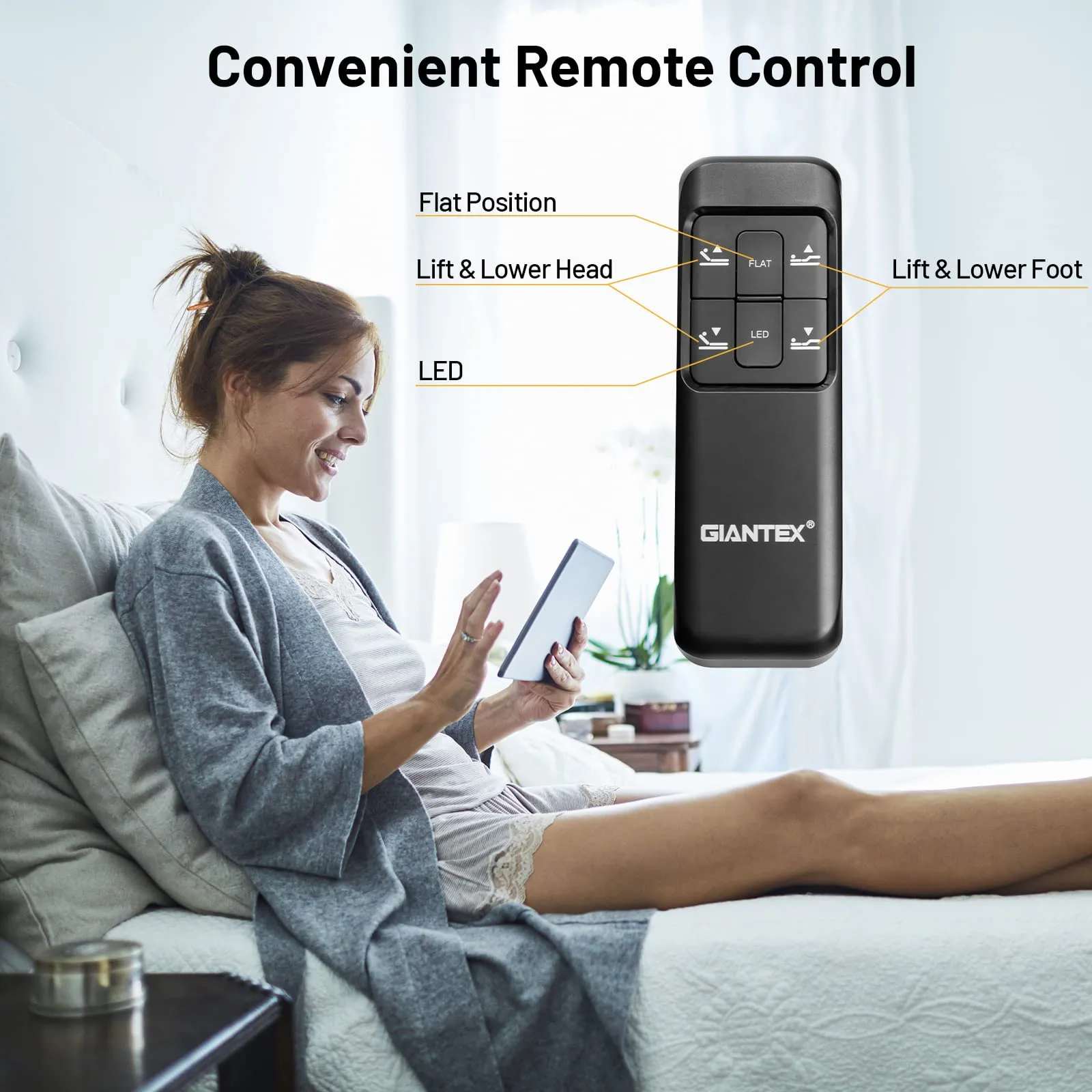 Giantex Adjustable Bed Base w/ Wireless Remote Control, Electric Bed Frame