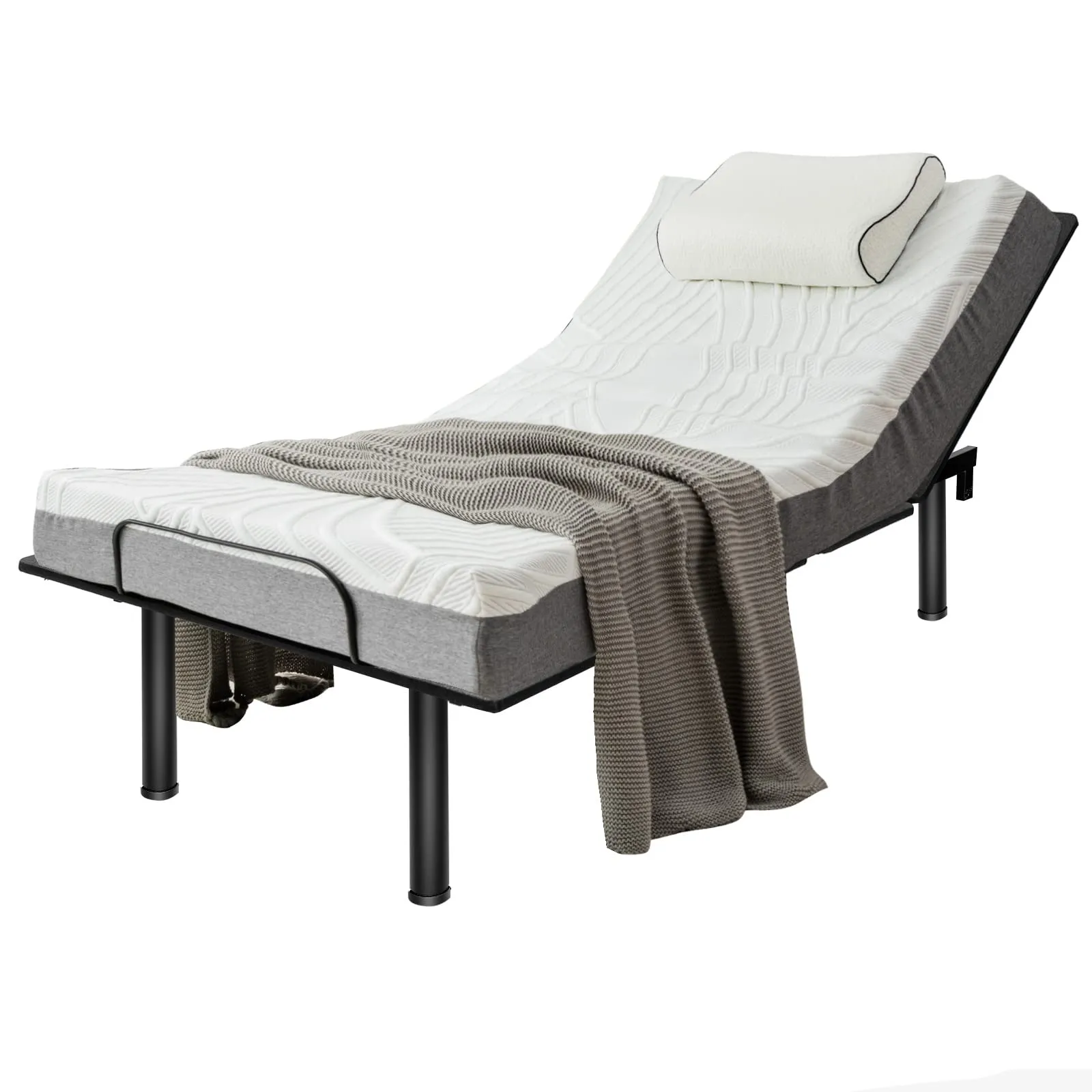 Giantex Adjustable Bed Base w/ Wireless Remote Control, Electric Bed Frame