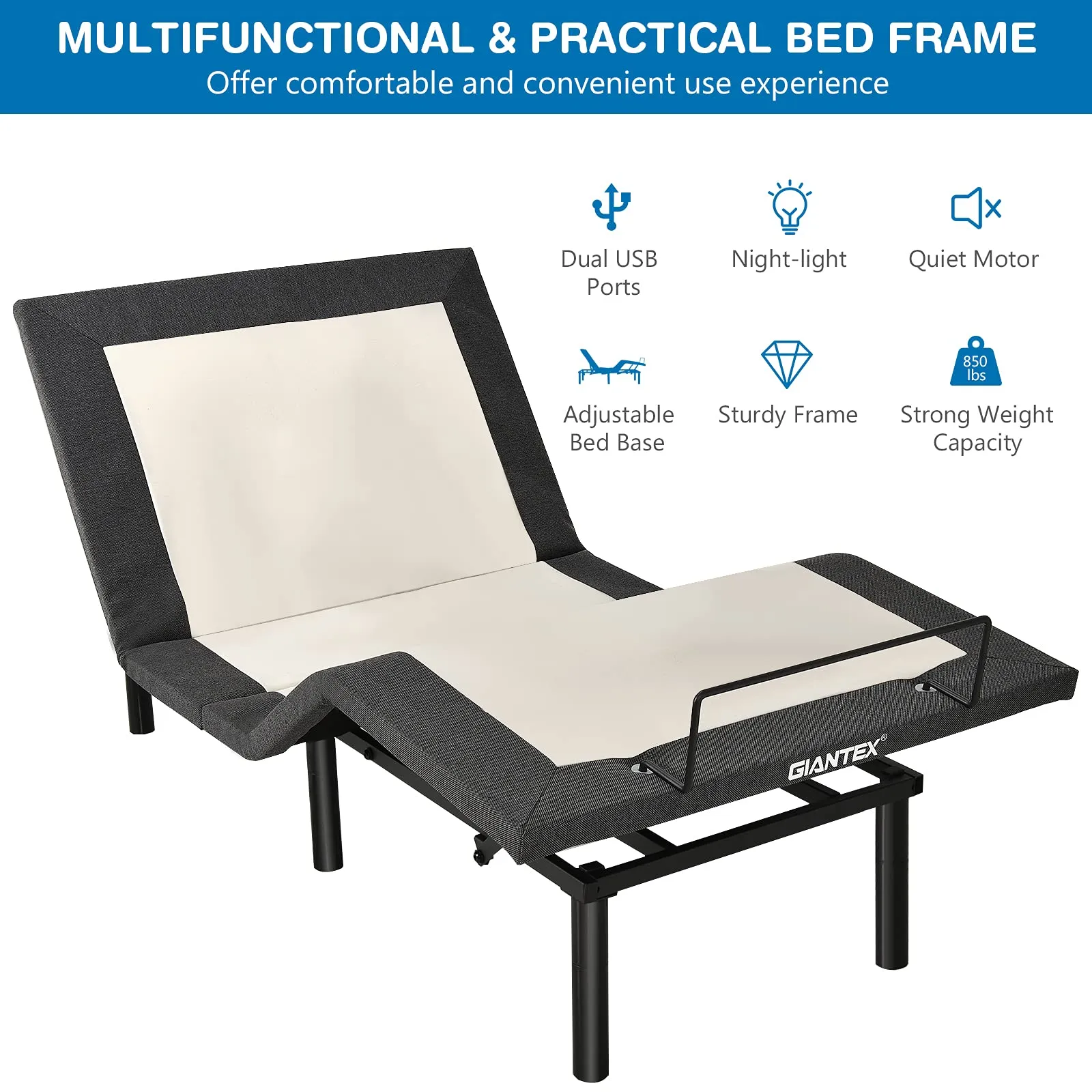 Giantex Adjustable Bed Base with Wireless Remote