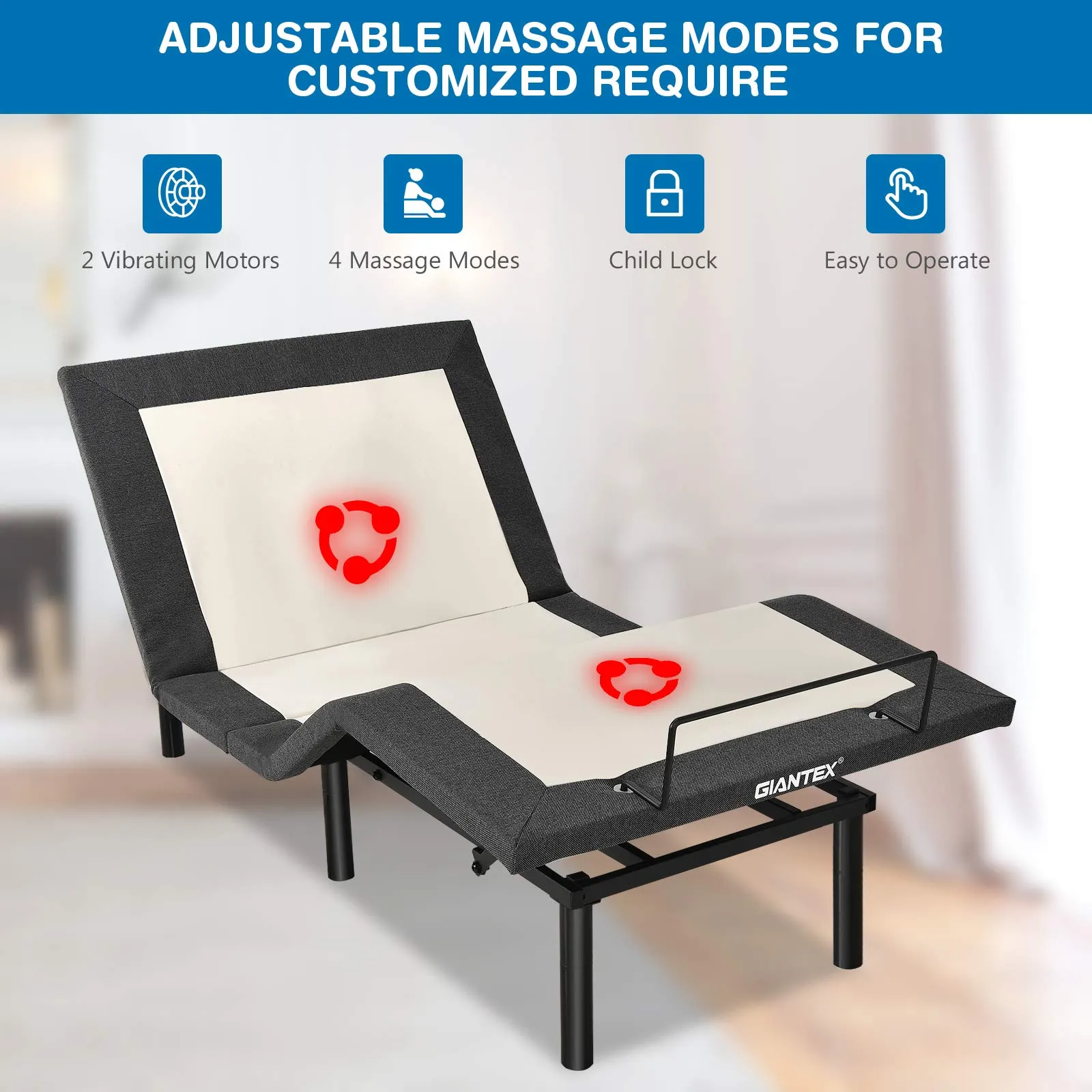 Giantex Adjustable Bed Base with Wireless Remote
