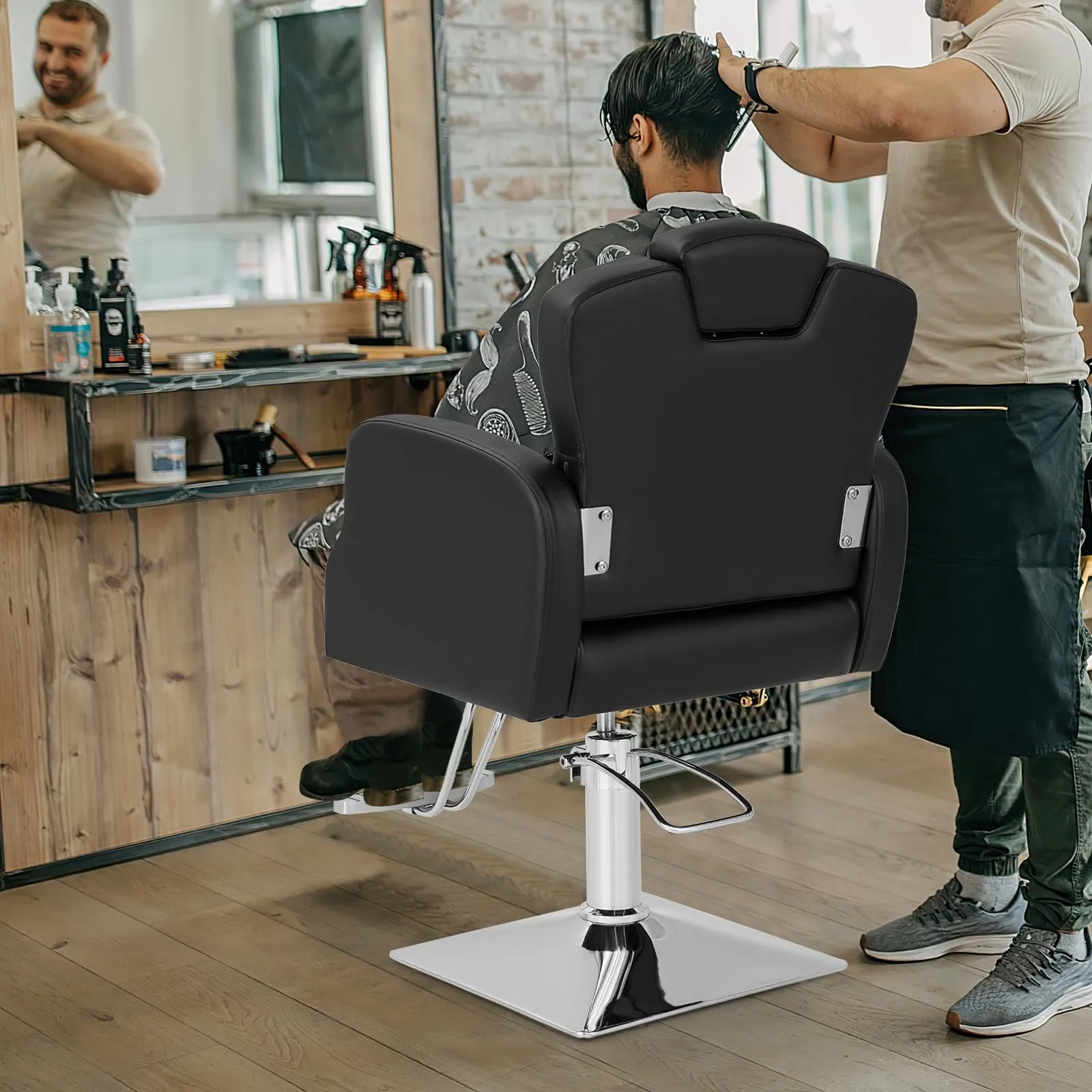 Giantex Barber Chair, Salon Chair with Adjustable Seat Height