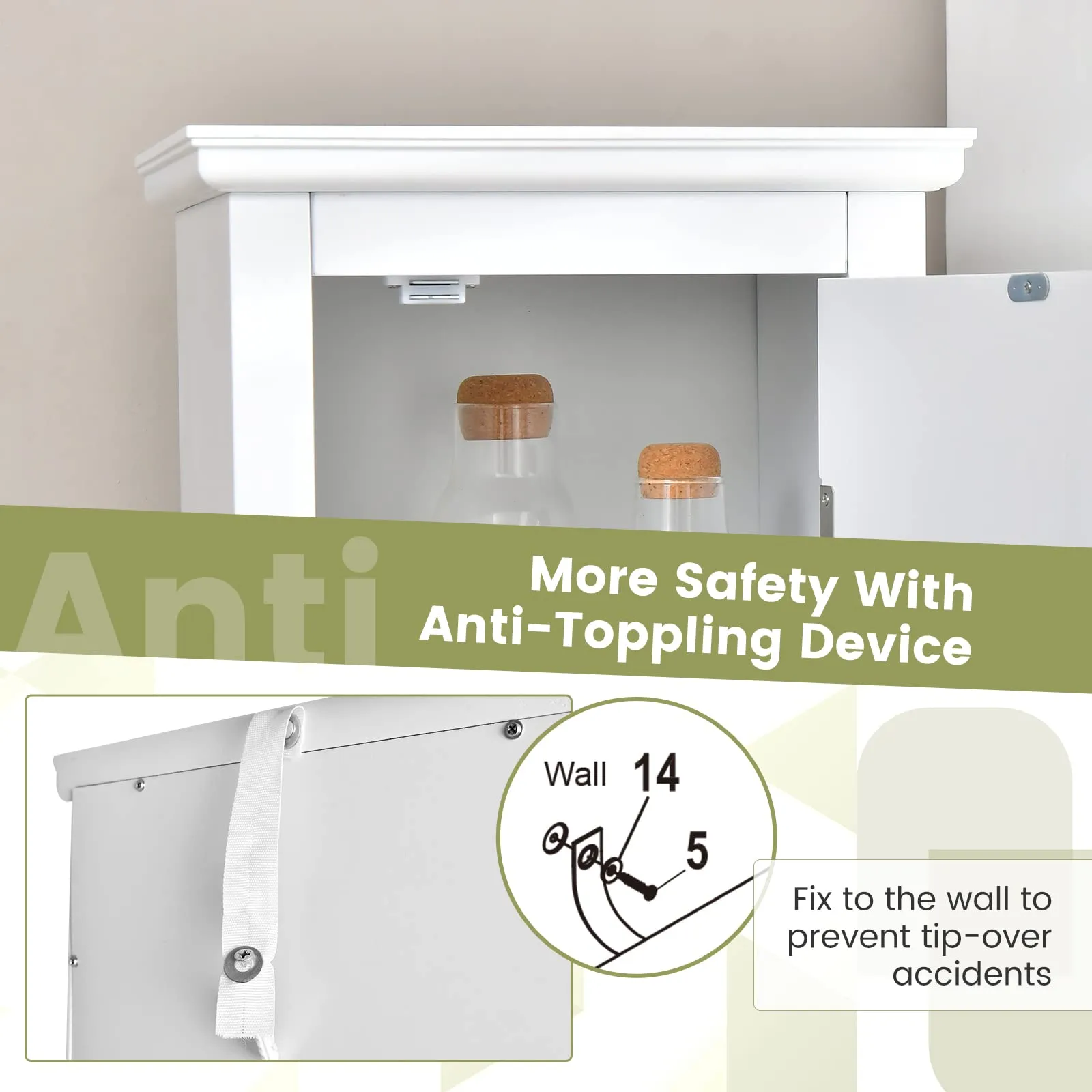 Giantex Bathroom Tall Storage Cabinet