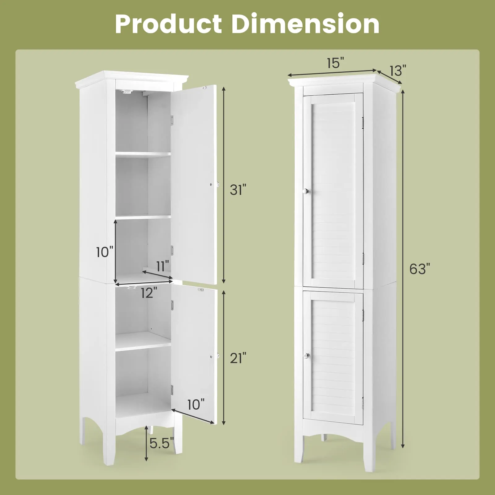 Giantex Bathroom Tall Storage Cabinet