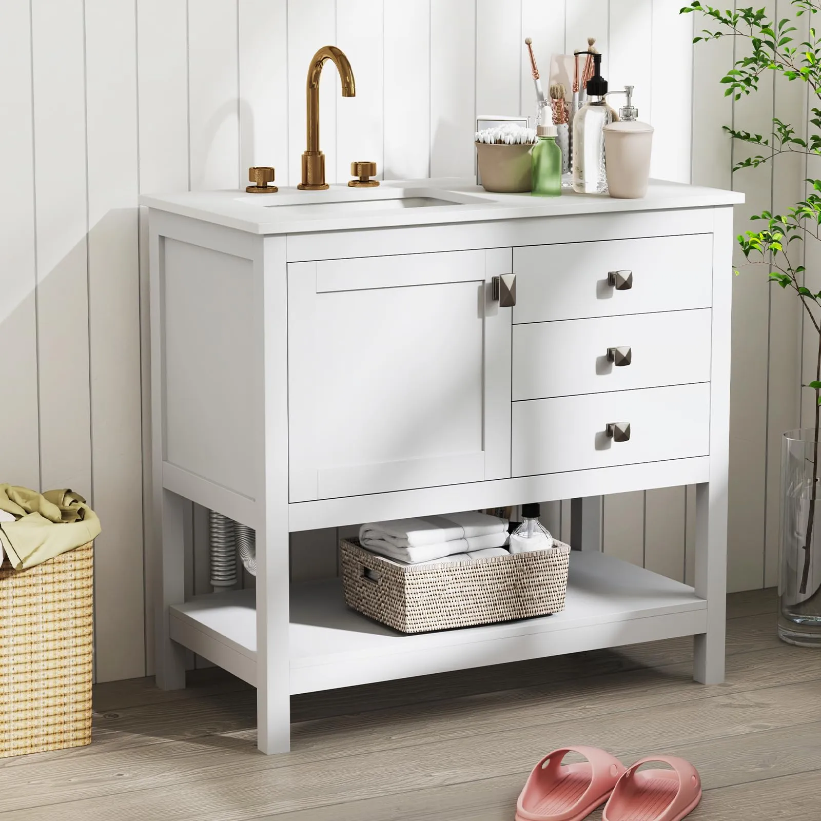 Giantex Bathroom Vanity with Ceramic Sink