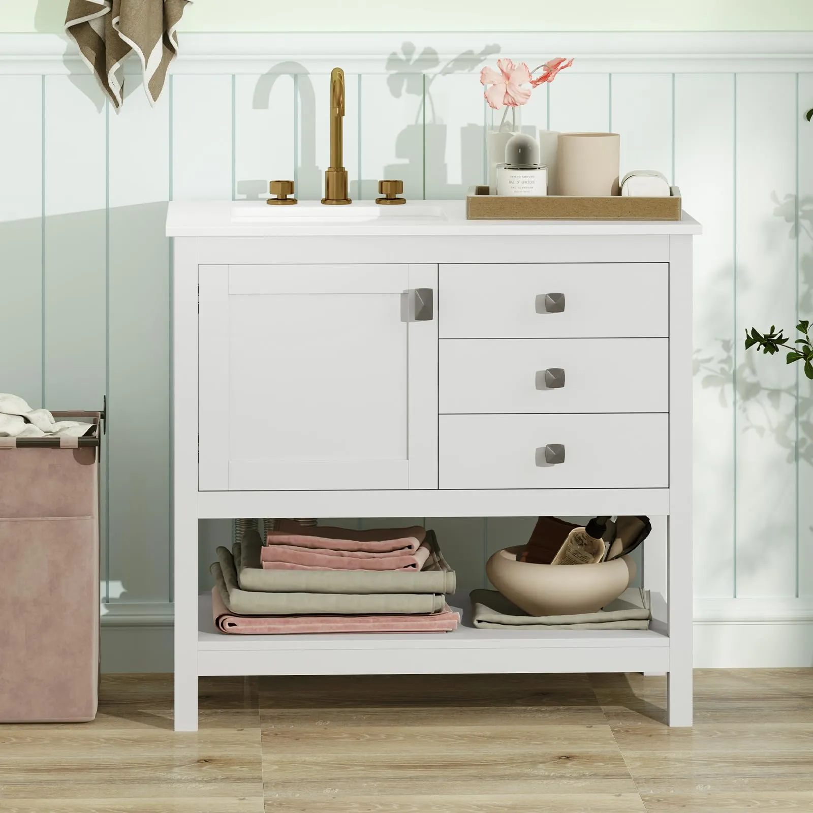 Giantex Bathroom Vanity with Ceramic Sink