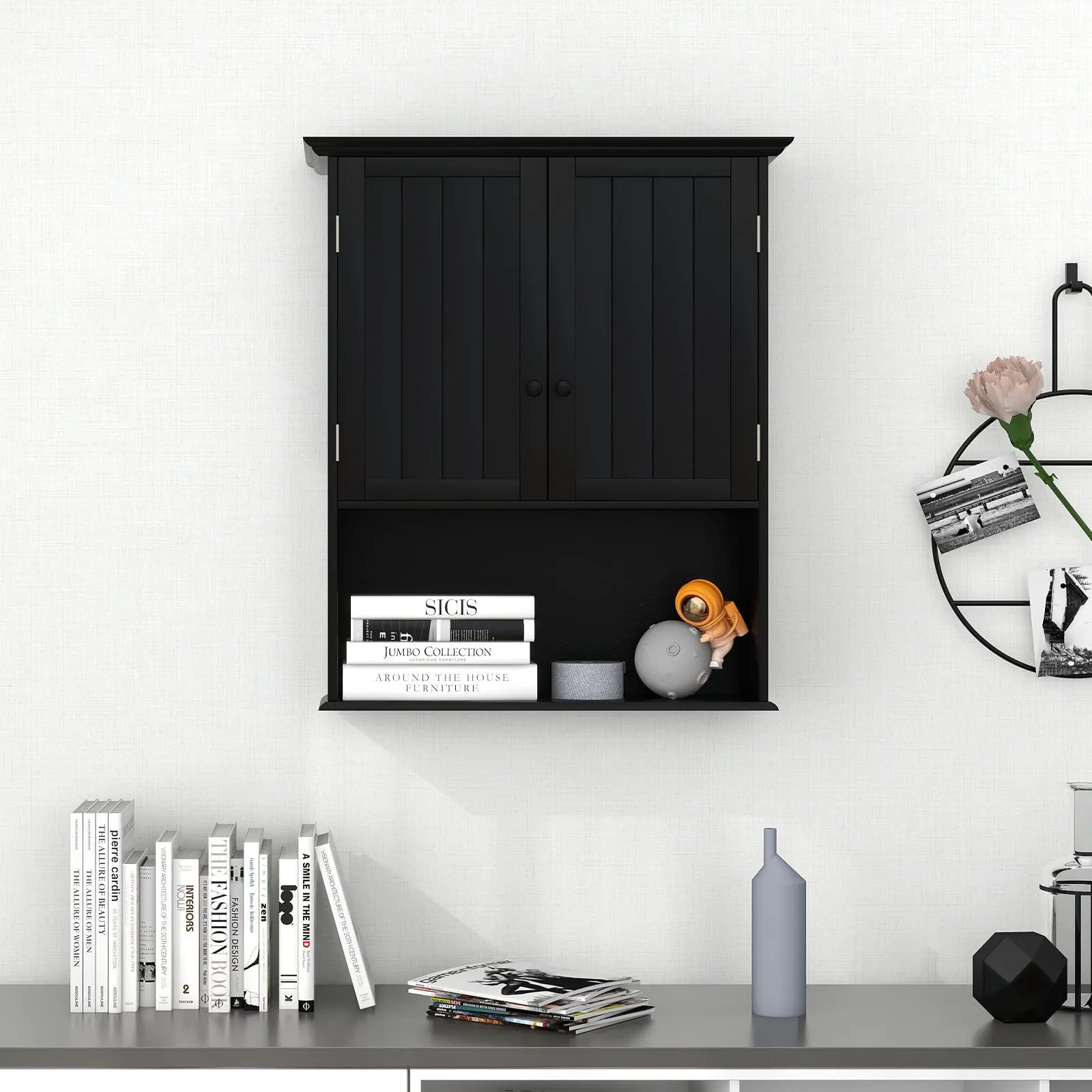 Giantex Bathroom Wall Mounted Cabinet - Storage Cabinet w/Adjustable Shelf