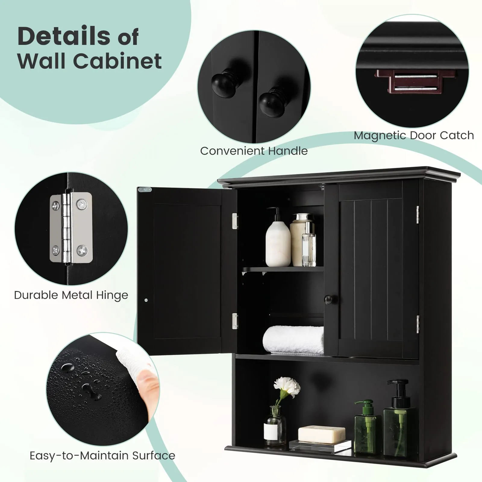 Giantex Bathroom Wall Mounted Cabinet - Storage Cabinet w/Adjustable Shelf