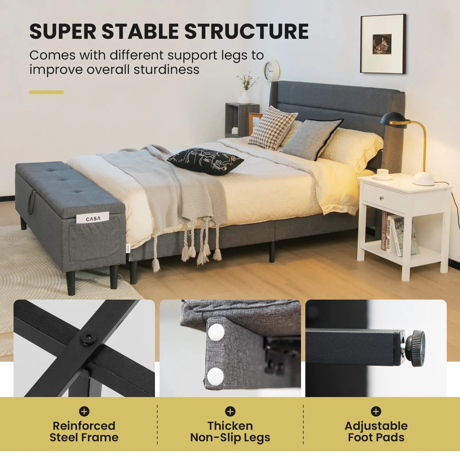 Giantex Bed Frame with Storage Ottoman