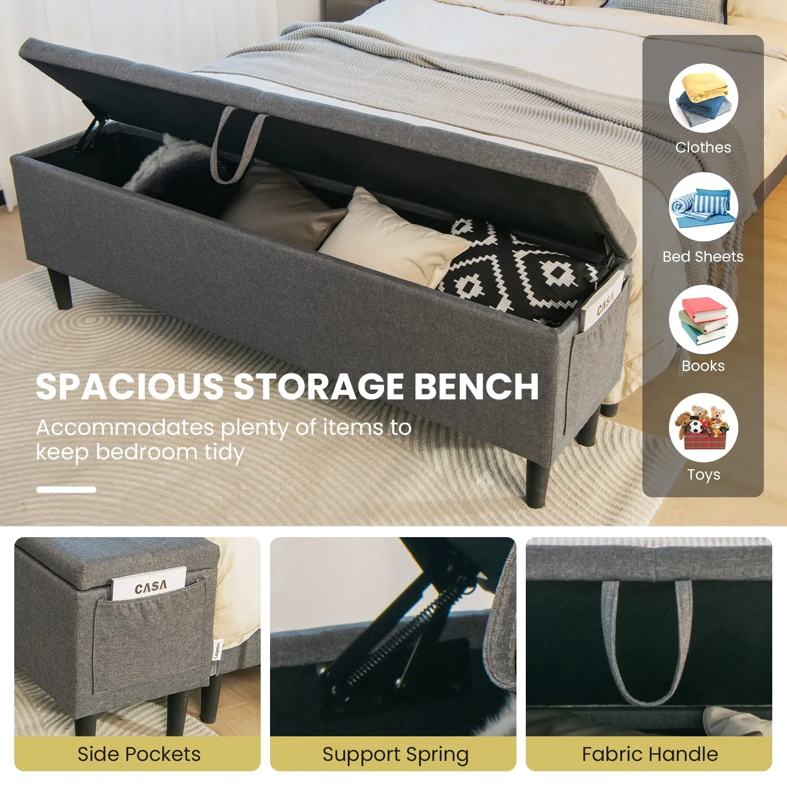 Giantex Bed Frame with Storage Ottoman