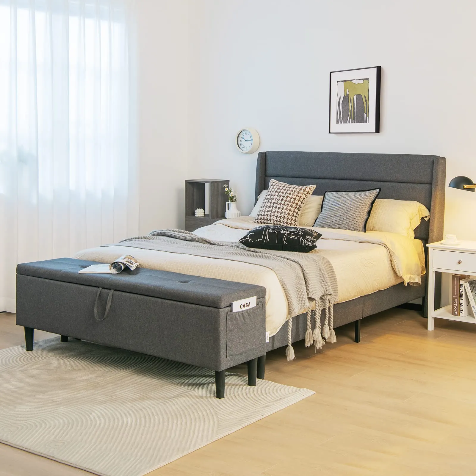 Giantex Bed Frame with Storage Ottoman