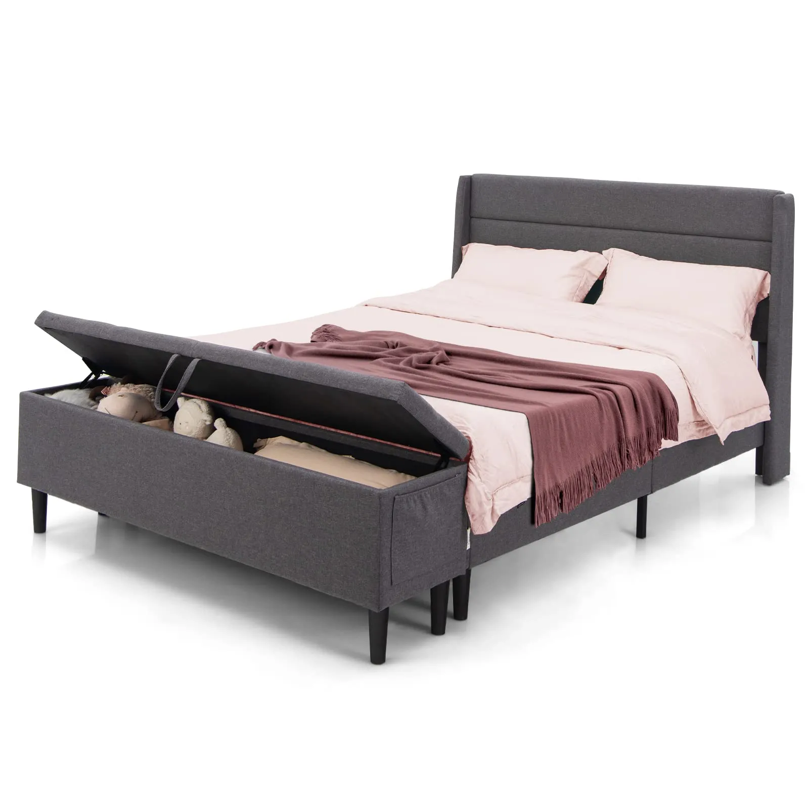 Giantex Bed Frame with Storage Ottoman