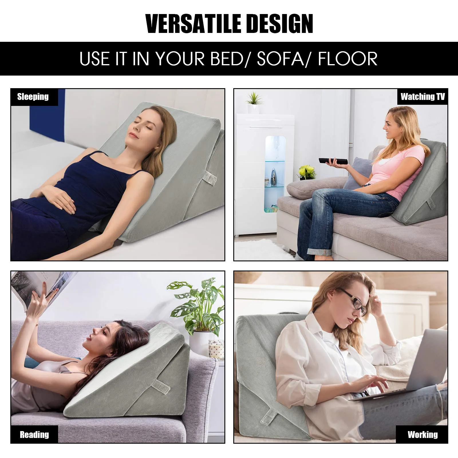 Giantex Bed Wedge Pillow, Adjustable 9&12 Inch