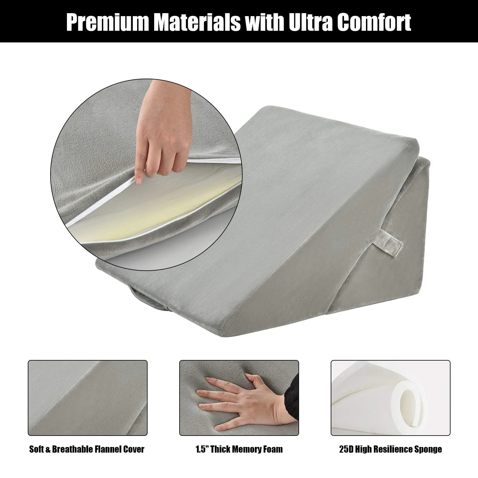 Giantex Bed Wedge Pillow, Adjustable 9&12 Inch