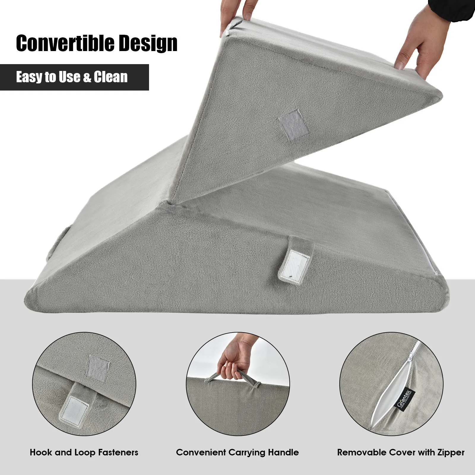 Giantex Bed Wedge Pillow, Adjustable 9&12 Inch