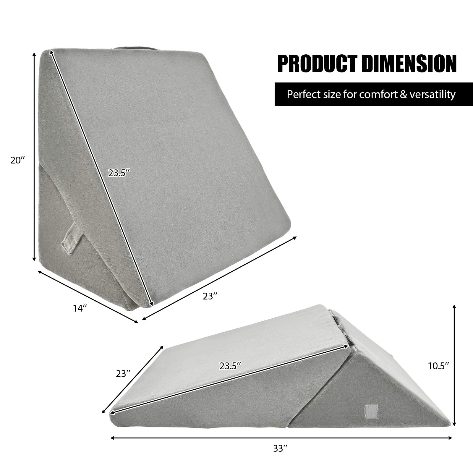 Giantex Bed Wedge Pillow, Adjustable 9&12 Inch