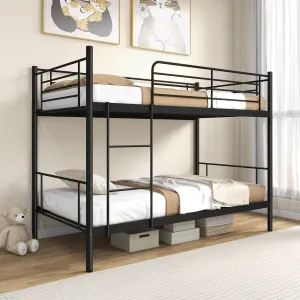 Giantex Bunk Bed Twin Over Twin, Metal Bunk Bed Frame w/Built-in Ladder, Safety Guardrail bed frame, queen bed