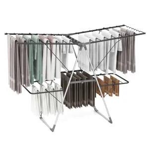 Giantex Clothes Drying Rack, Foldable Laundry Drying Rack with 33 Drying Rails bathroom organizer, toilet brush holder