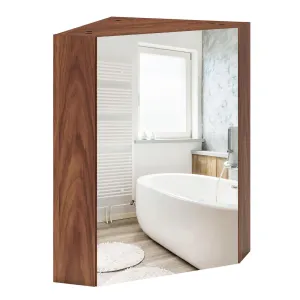 Giantex Corner Medicine Cabinet, 23.5 Over The Toilet Storage Cabinet with Mirror Door, Adjustable Shelf bathroom organizer, toilet brush holder