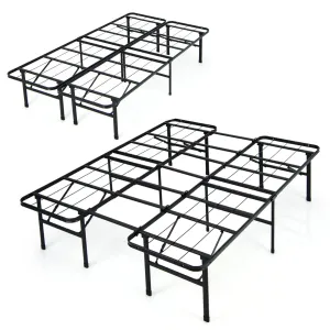 Giantex Folding Bed Frame Steel Platform Bed Twin/Full Size Portable Bed bed frame, queen bed