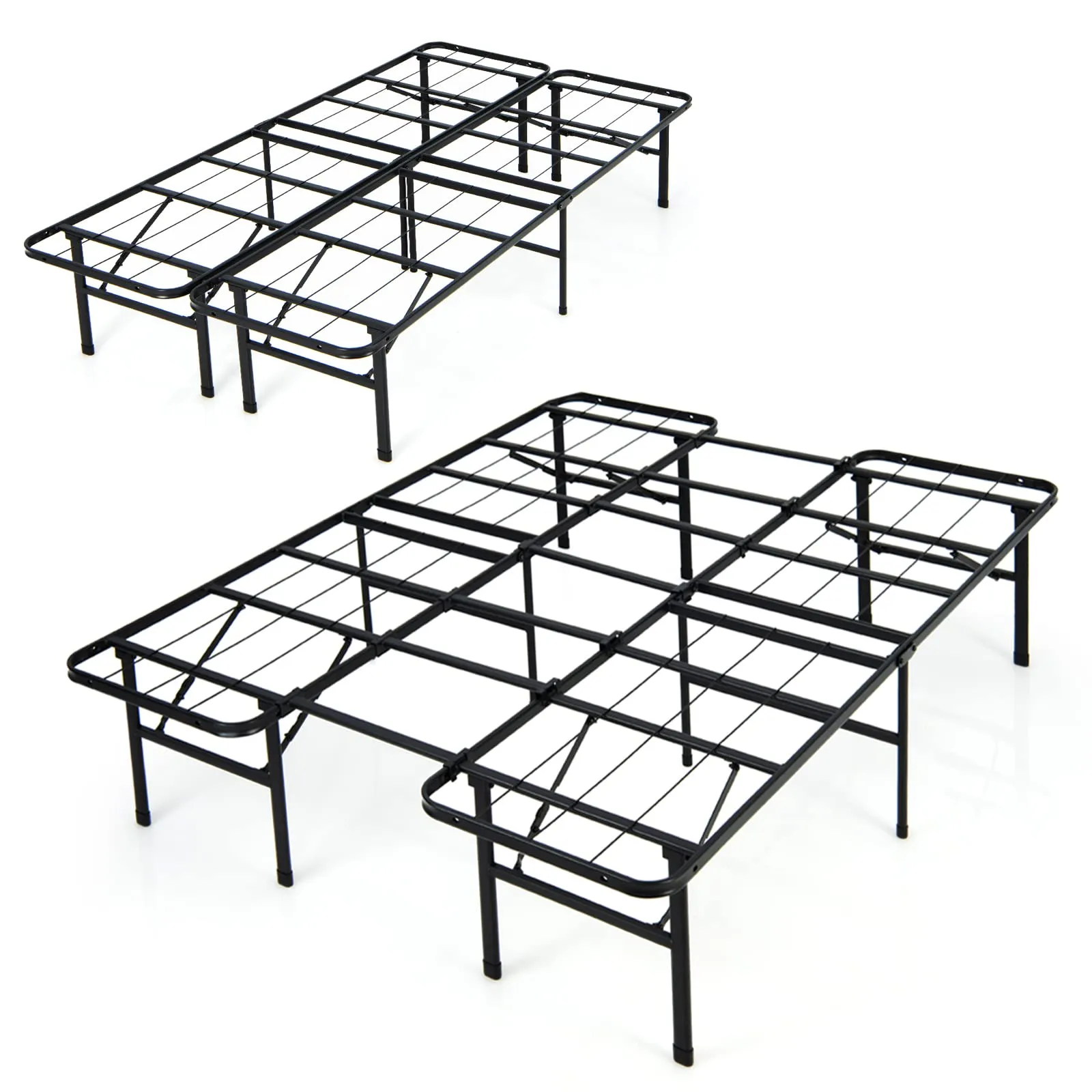 Giantex Folding Bed Frame Steel Platform Bed Twin/Full Size Portable Bed bed frame, queen bed