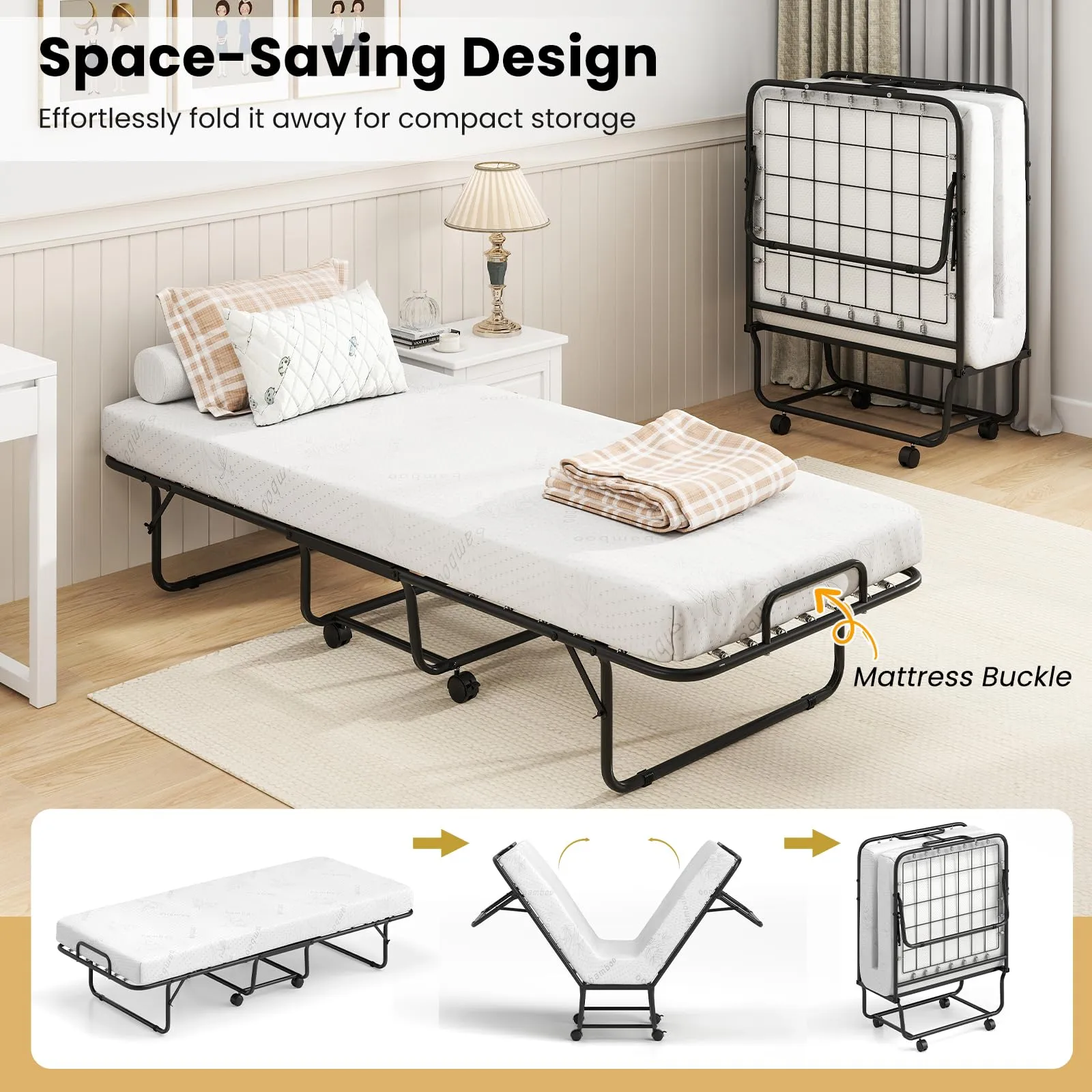 Giantex Folding Bed with Mattress for Adults